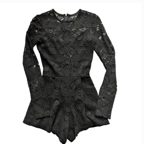 NEW! Alexis Black Lace Overlay Romper Playsuit Jumpsuit Dress XS… - Picture 2 of 6